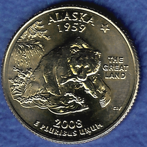 AK Alaska Uncirculated State Quarter (MS-60 or better) from Mint Bags.