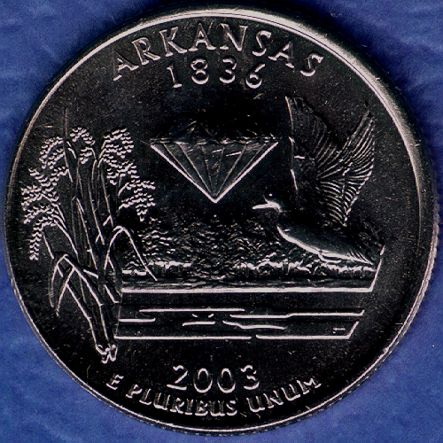 AR Arkansas Uncirculated State Quarter (MS-60 or better) from Mint Bags.