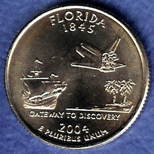 FL Florida Uncirculated State Quarter (MS-60 or better) from Mint Bags.