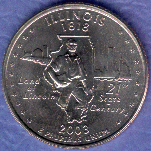 IL Illinois Uncirculated State Quarter (MS-60 or better) from Mint Bags.