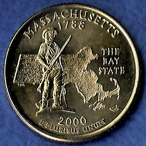MA Massachusetts Unirculated State Quarter (AU-60 or better)
