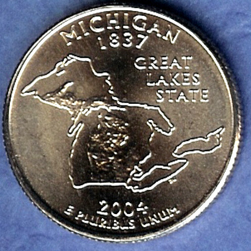 MI Michigan Uncirculated State Quarter (MS-60 or better) from Mint Bags.