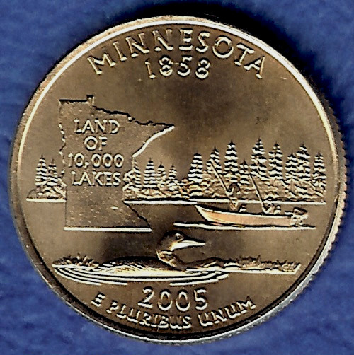 MN Minnesota Uncirculated State Quarter (MS-60 or better) from Mint Bags.