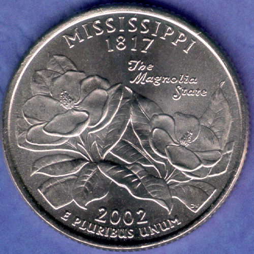 MS Mississippi Uncirculated State Quarter (MS-60 or better) from Mint Bags.