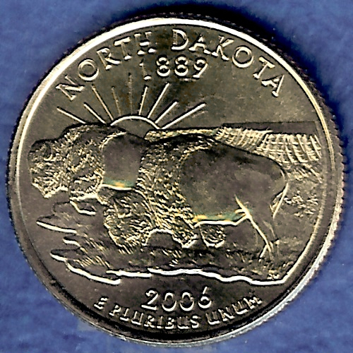 ND North Dakota Uncirculated State Quarter (MS-60 or better) from Mint Bags.
