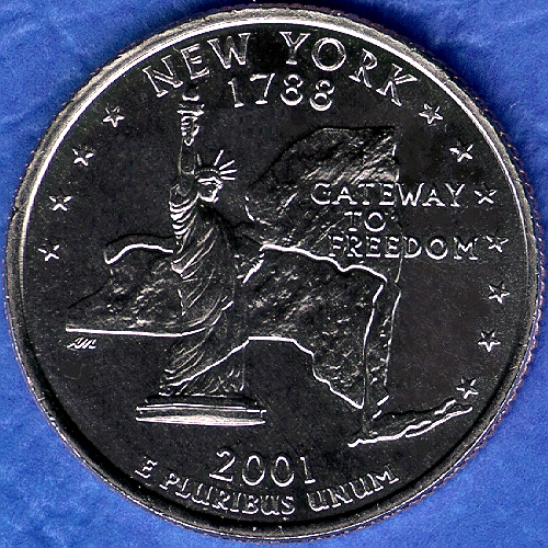 NY New York Uncirculated State Quarter (MS-60 or better) from Mint Bags.