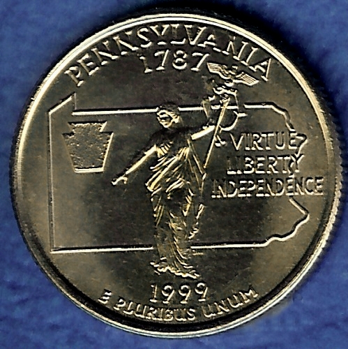 PA Pennsylvania Uncirculated State Quarter (AU-60 or better)