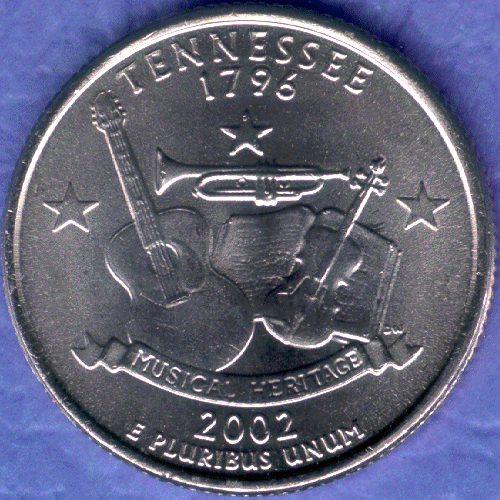 TN Tennessee Uncirculated State Quarter (MS-60 or better) from Mint Bags.
