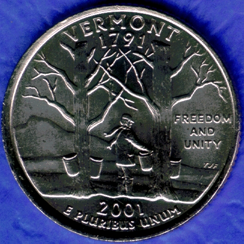 VT Vermont Uncirculated State Quarter (MS-60 or better) from Mint Bags.