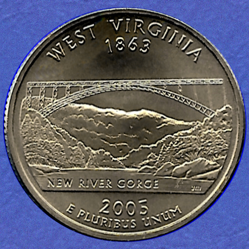 WV West Virginia Uncirculated State Quarter (MS-60 or better) from Mint Bags.